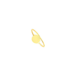 14K Solid Gold Disc/ Disk Wire Dainty Ring - Yellow Size 6, 7, 8 Minimalist