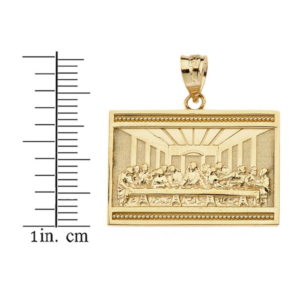 10k Solid Gold Jesus The Last Supper by Leonardo da Vinci Pendant Necklace