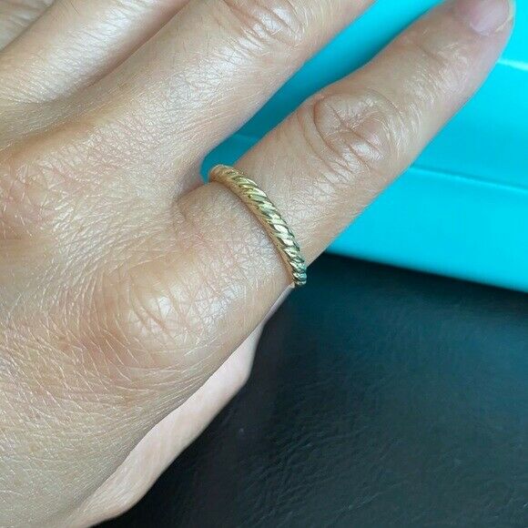 14k Yellow Gold Twisted Rope Knuckle Ring Size 1, 2, 3, 4, 5, 6, 7, 8