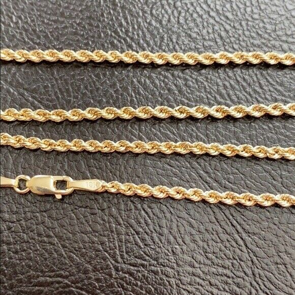 10 k Solid Yellow Gold 2.0 mm Light Rope Chain Necklace 16",18",20",22",24", 30"