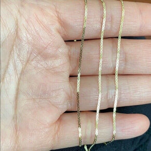 14 k Solid Yellow Real Gold 1.1 mm Mariner Chain Necklace 16",18",20",22"