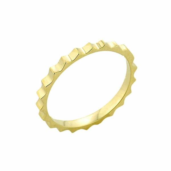 10k Solid Gold Spiked Knuckle Ring Size 1, 2, 3, 4, 5 6 7 8 Thumb Band Stackable