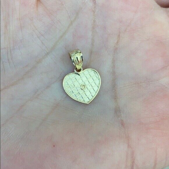14k Rose Gold Hammered Mini Small Heart Pendant Necklace