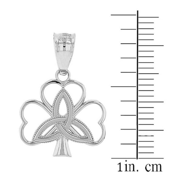 10K Solid Gold Triquetra Irish Celtic Clover Charm Pendant Necklace