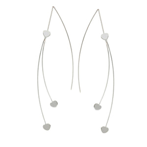 NWT 925 Sterling Silver Fancy Double Wire Hear Threader Fashion Earrings