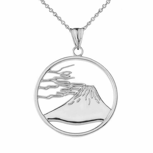 925 Sterling Silver Mount Fuji Pendant Necklace