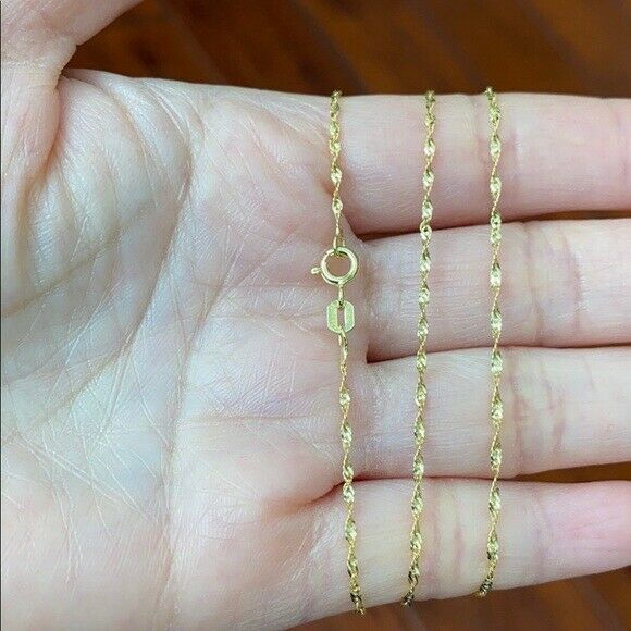 14k Gold Plated Sterling Silver Italy Italian TWISTED SINGAPORE Chain Necklace