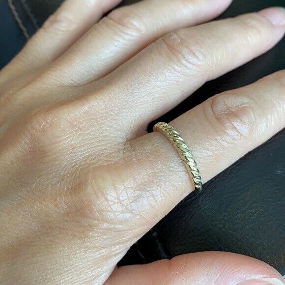 14k Yellow Gold Twisted Rope Knuckle Ring Size 1, 2, 3, 4, 5, 6, 7, 8