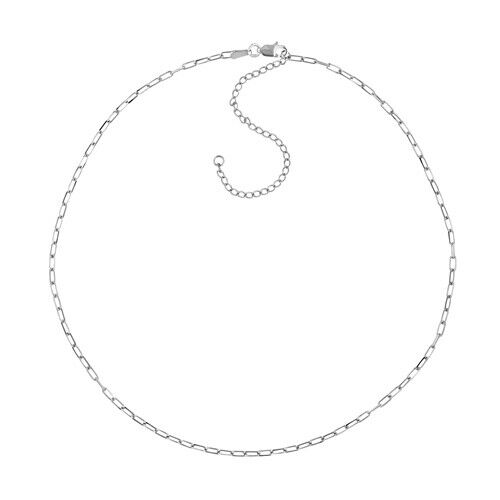 14K Solid Real White Gold Choker Necklace Minimalist Adjust Paperclip Chain