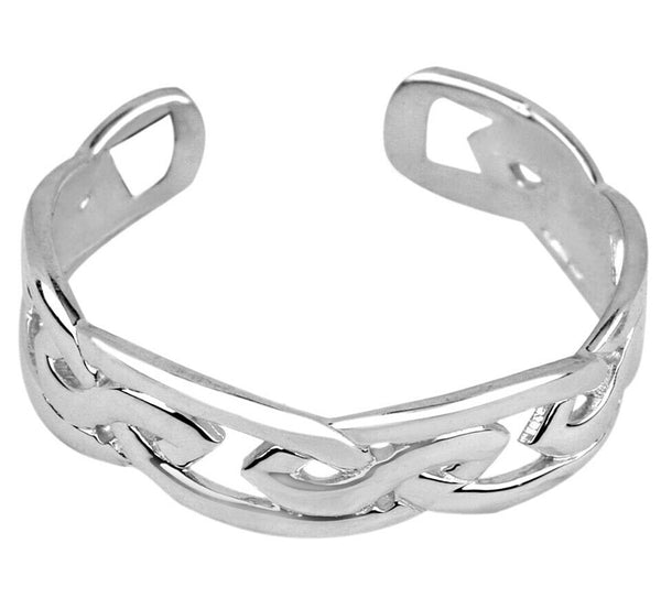 925 Sterling Silver Trinity Knot Toe Ring - Adjustable - Knuckle, Thumb Ring