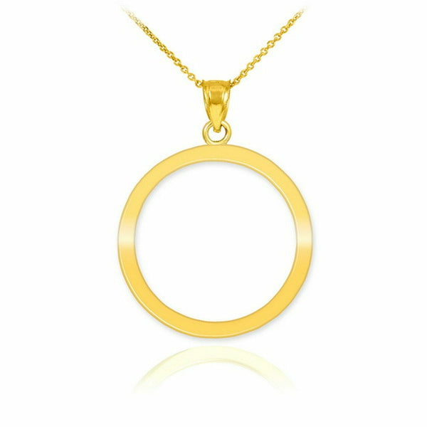 10K Solid Gold Eternity Love Circle Of Life Karma Pendant Dainty Necklace