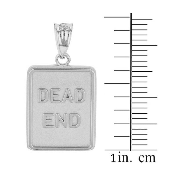 10K Solid Gold Dead End Traffic Sign Pendant Necklace - Yellow, Rose, or White