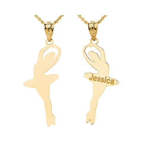 Personalized Name 10k 14k Gold Cheerleader Megaphone Sports Pendant Necklace