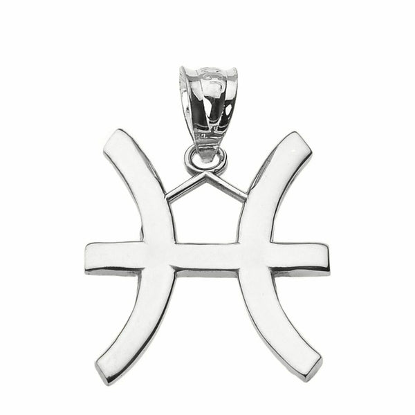 925 Sterling Silver Pisces March Zodiac Sign Pendant Necklace