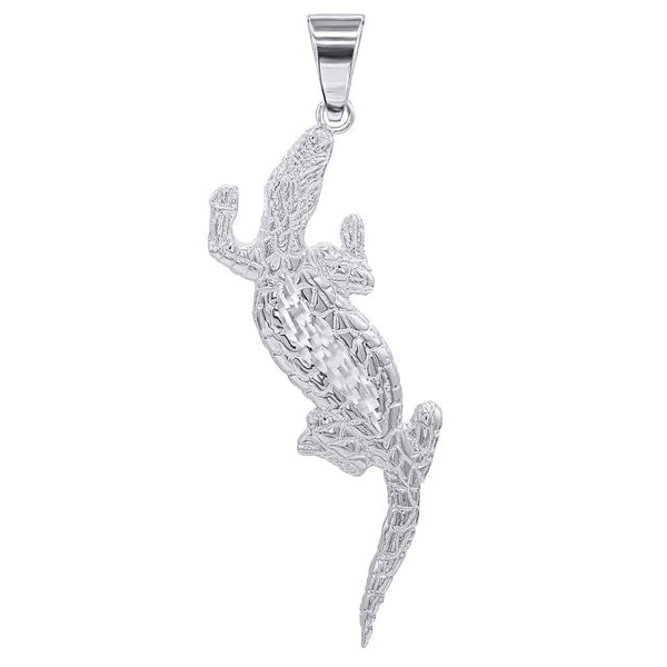 925 Sterling Silver Alligator Pendant Necklace