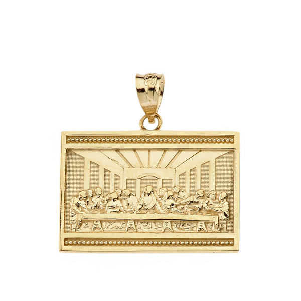 10k Solid Gold Jesus The Last Supper by Leonardo da Vinci Pendant Necklace