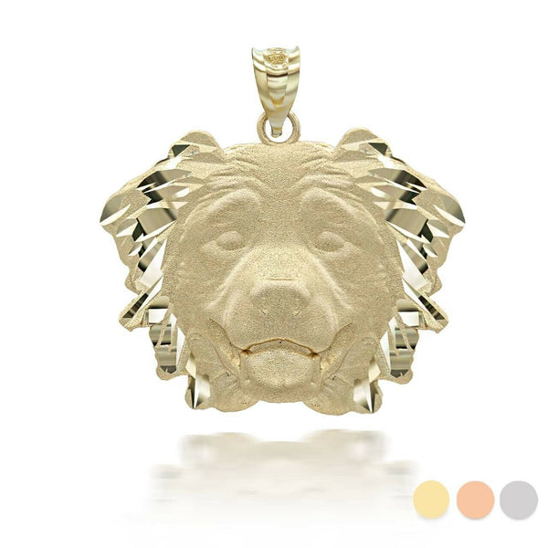 14K Solid Gold Dog Australian Shepherd Pendant Necklace  - Yellow, Rose, White