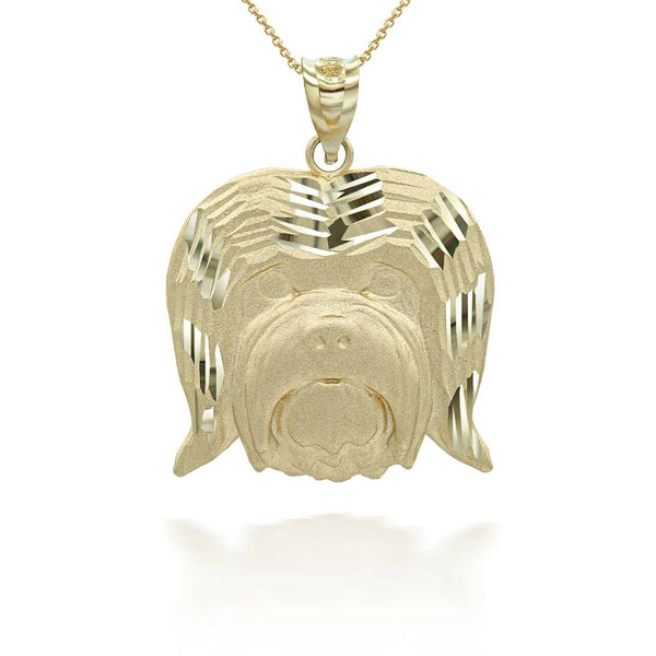14K Solid Gold Dog Havanese Bichon Pendant Necklace  - Yellow, Rose, White