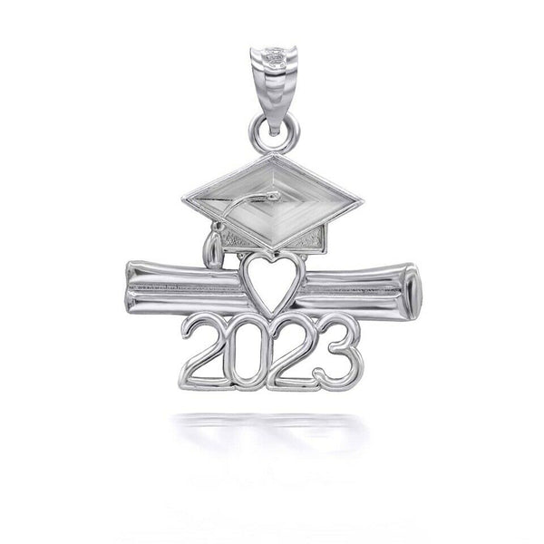 10K Solid Gold Class of 2023 Graduatio Cap and Diploma Pendant Necklace