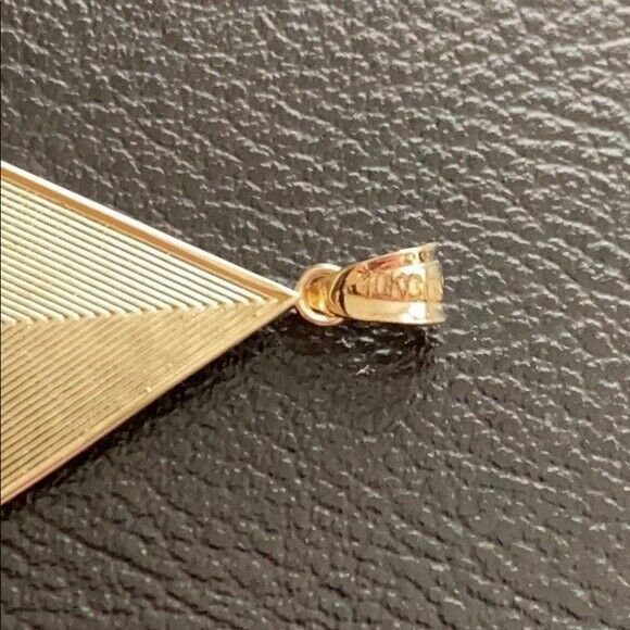 10k Yellow Gold Egyptian Pyramid with Turquoise Evil Eye Pendant Necklace
