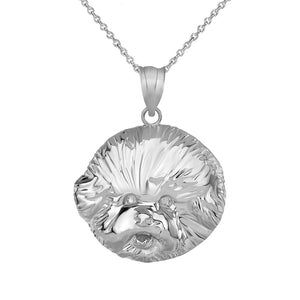925 Sterling Silver Bichon Frise Dog Head Pendant Charm Necklace