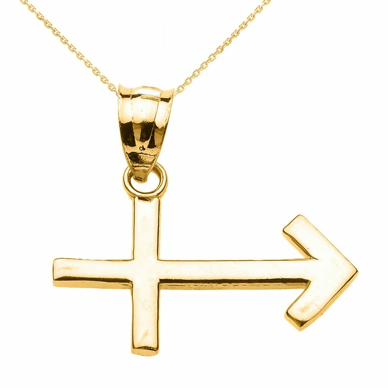 14k Solid Gold Sagittarius December Zodiac Sign Horoscope Pendant Necklace