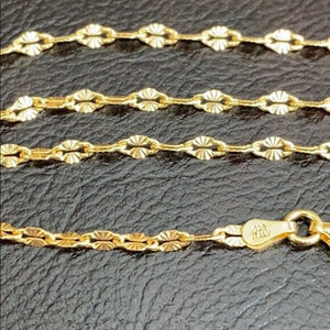 14k Yellow Gold Sterling Silver Italian Italy DC Confetti Chain necklace 2.7 mm