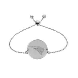New England Patriots Engraved Disk /Disc Silver Bracelet -Official Licensed NFL