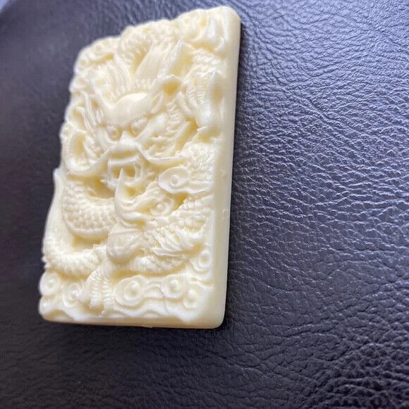 Carved Dragon Large Men Pendant Carving Rectangle Strength Power