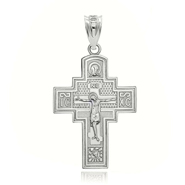 925 Sterling Silver Holy Apostle St. Saint Andrew Two Sided Pendant Necklace