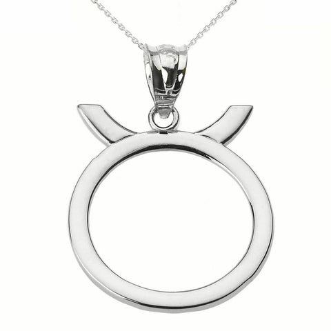 925 Sterling Silver Taurus May Zodiac Sign Pendant Necklace