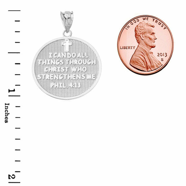 Silver Philippians 4:13 I Can Do All Thing Through Christ Pendant Necklace