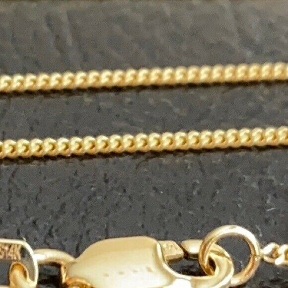 14 k Solid Yellow Real Gold 1.04 mm Curb Cuban Chain Necklace 16",18",20" 24"