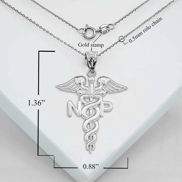 925 Sterling Silver Nurse Practitioner Pendant Necklace