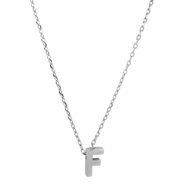 925 Sterling Silver Mini Small Initial Letter F Dainty Necklace