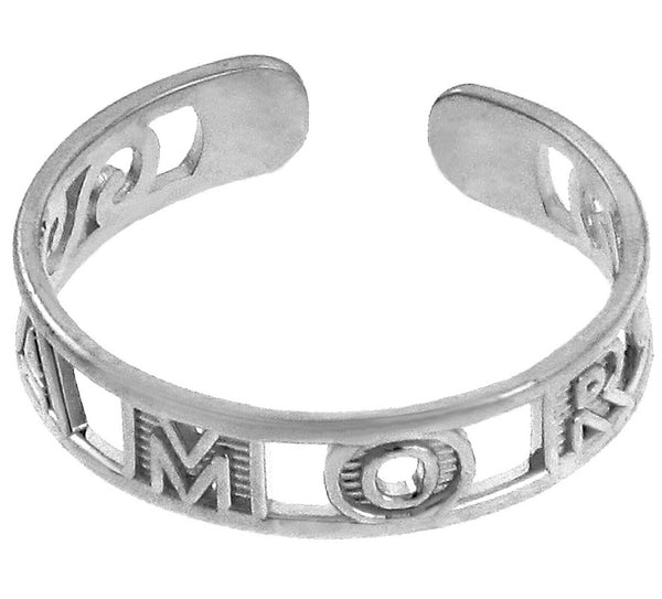 925 Sterling Silver Amor Toe Ring - Adjustable - Knuckle, Thumb