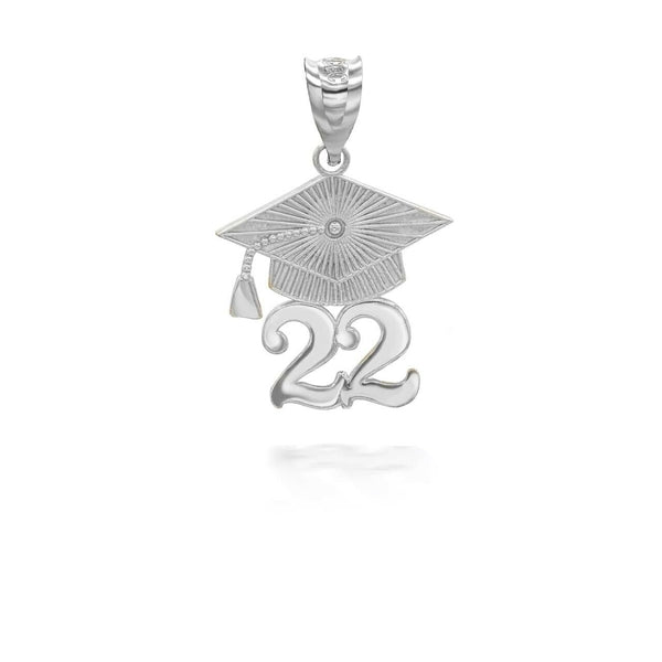 .925 Sterling Silver Class of 2022 Graduation Cap Pendant Necklace