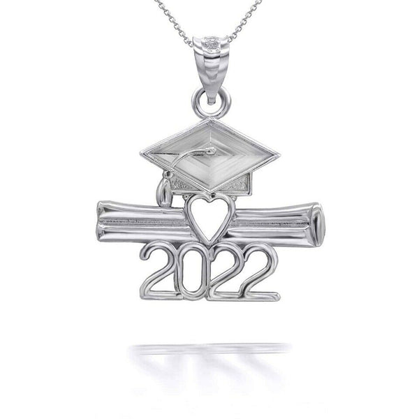 925 Sterling Silver Class of 2022 Graduation Diploma and Cap Pendant Necklace