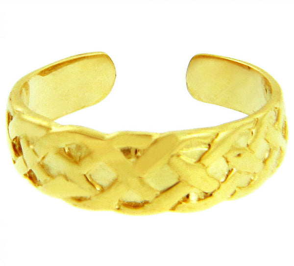 10K or 14K Solid Gold Bold Trinity Knot Toe Ring - Yellow, Rose,or White Gold