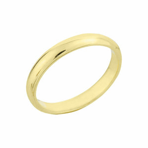 14k Fine Yellow Gold High Polished Classic Wedding Plain Band Ring 3mm Simple