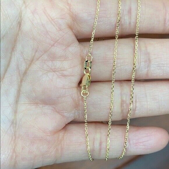 14 k Solid Yellow Real Gold 1.05 mm DC Cable Chain Necklace 16",18",20" 24"
