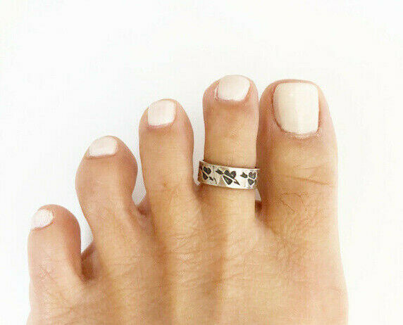 .925 Sterling Silver Arrow Heart Adjustable Toe Ring / Finger Ring