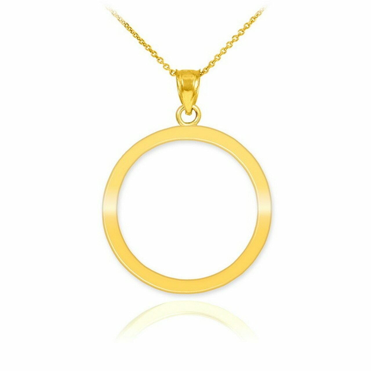 14K Solid Gold Eternity Love Circle Of Life Karma Pendant Dainty Necklace