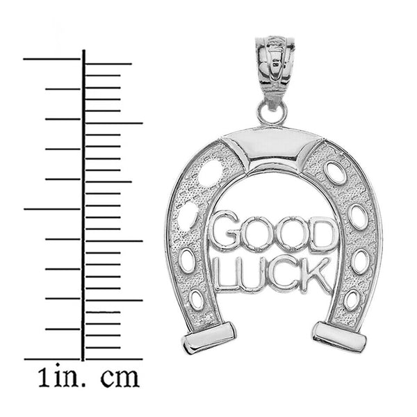 925 Sterling Silver Lucky Good Luck Horseshoe Pendant Necklace