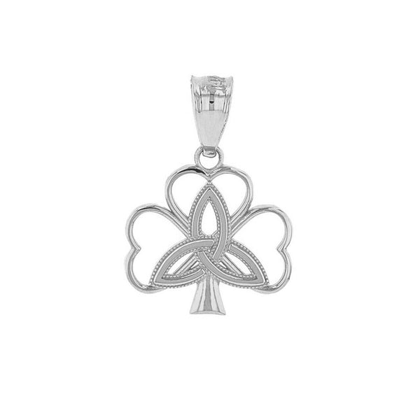 925 Sterling Silver riquetra Irish Celtic Clover Pendant Necklace