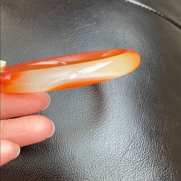 Orange Yellow Red Natural Agate Bangle Inner Diameter 61 mm - Round Shape MN14