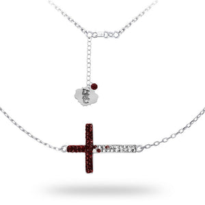 University of South Carolina Sideways Cross Necklace - Silver Licensed UofSC