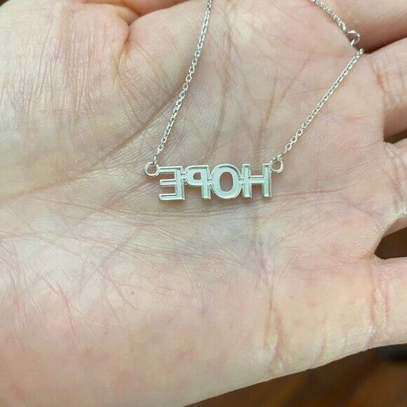 925 Sterling Silver "HOPE" Script Necklace 16", 18", 20", 22"