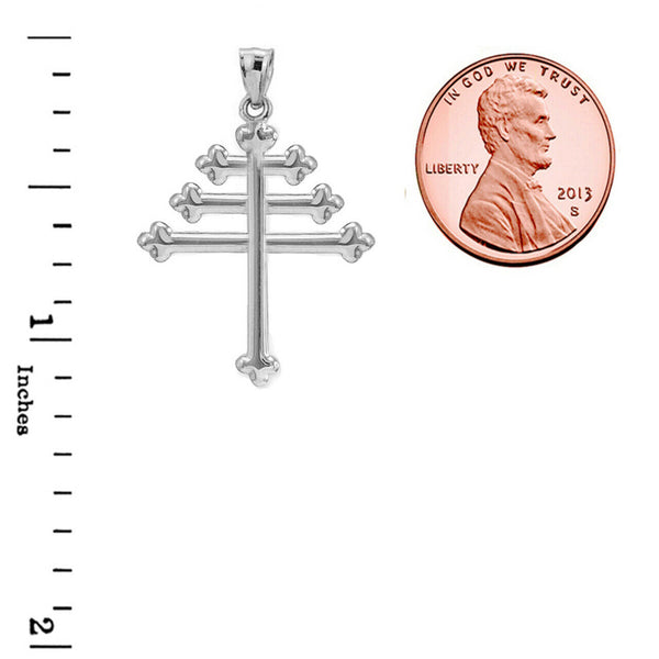 925 Sterling Silver Maronite Cross Pendant Necklace 16" 18" 20" 22"