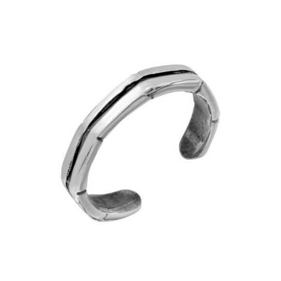 925 Sterling Silver Split Octagon Shape Oxidize Adjustable Toe Ring /Finger Ring